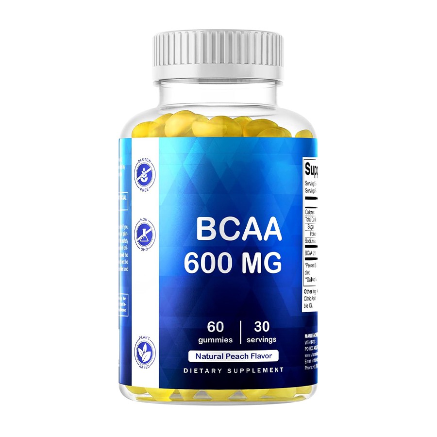 BCAA 600 mg Gummies tad-Dieta Irkupru tal-Muskoli Naturali u Appoġġ għall-Enerġija għal Stili ta 'Ħajja Attivi