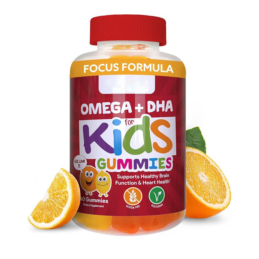 Focus Formula Omega DHA għat-Tfal Gummies In-Natura L-Appoġġ għal Qlub ta 'Tkabbir ta' Imħuħ