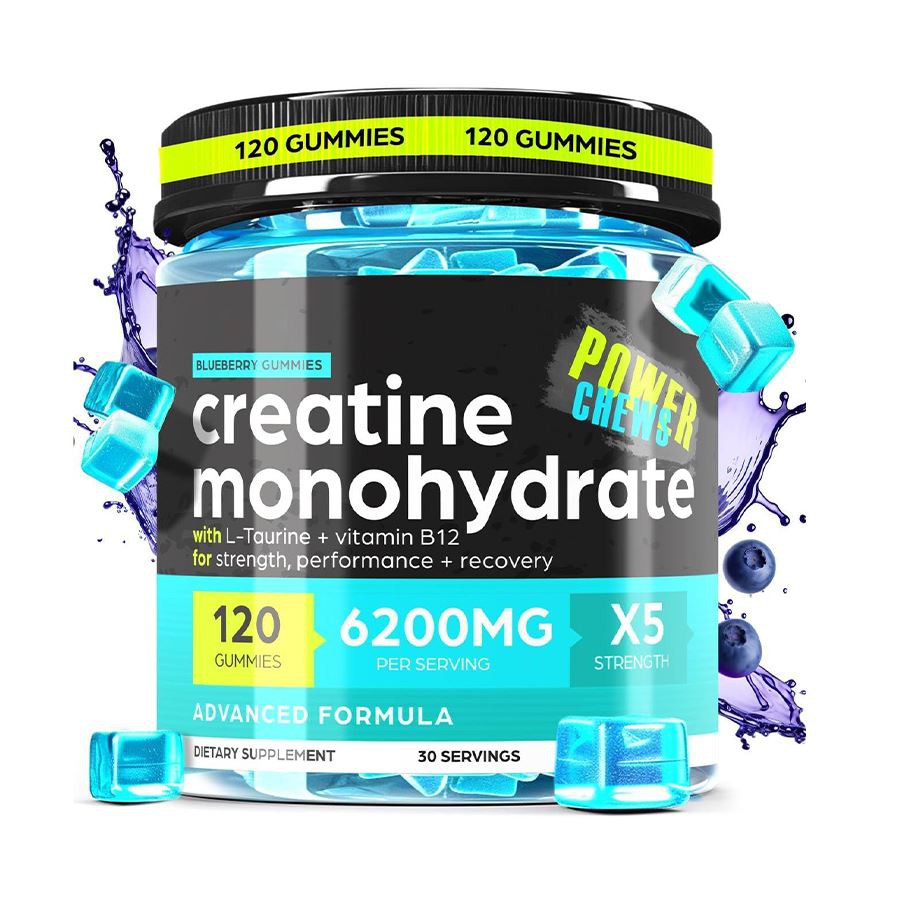 Power Chewer Creatine Monohydrate Gummies Blueberry Flavor