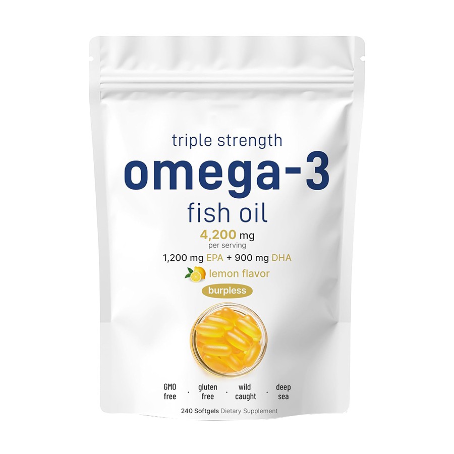 Żejt tal-Ħut Triple Strength Omega 3 Permezz Mikro Ingredjenti Vitamin Angels